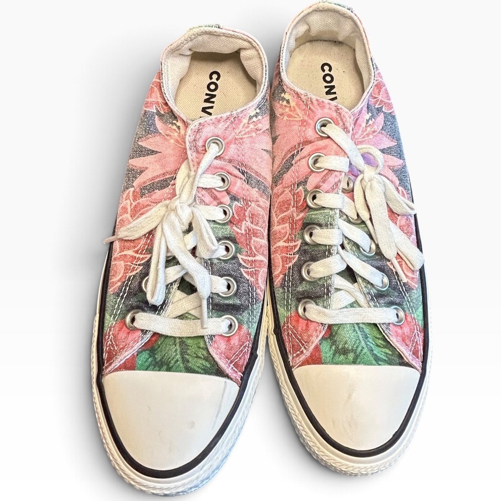 Converse Chuck Taylor All Star Low Top Tropical Floral Pink Sneakers size 9